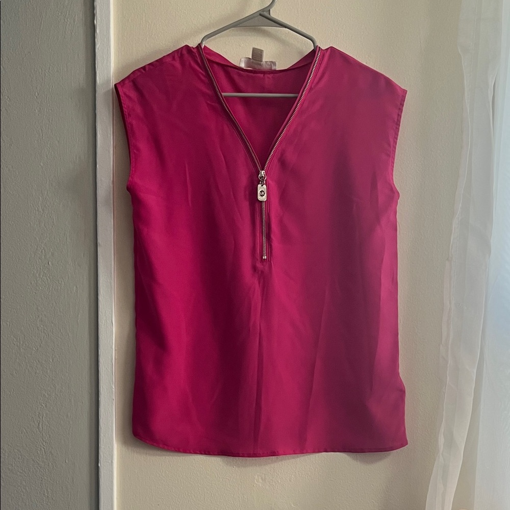 Michael Kors Fuchsia Sleeveless Blouse with Zipper